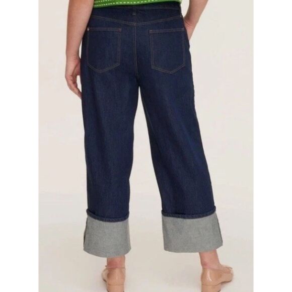Kate Spade High Rise Wide Cuff Jeans - Size 12 - Picture 2 of 5